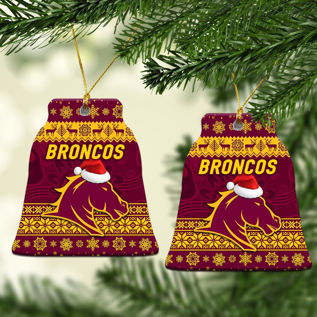brisbane-broncos-christmas-ornament-simple-style-maroon