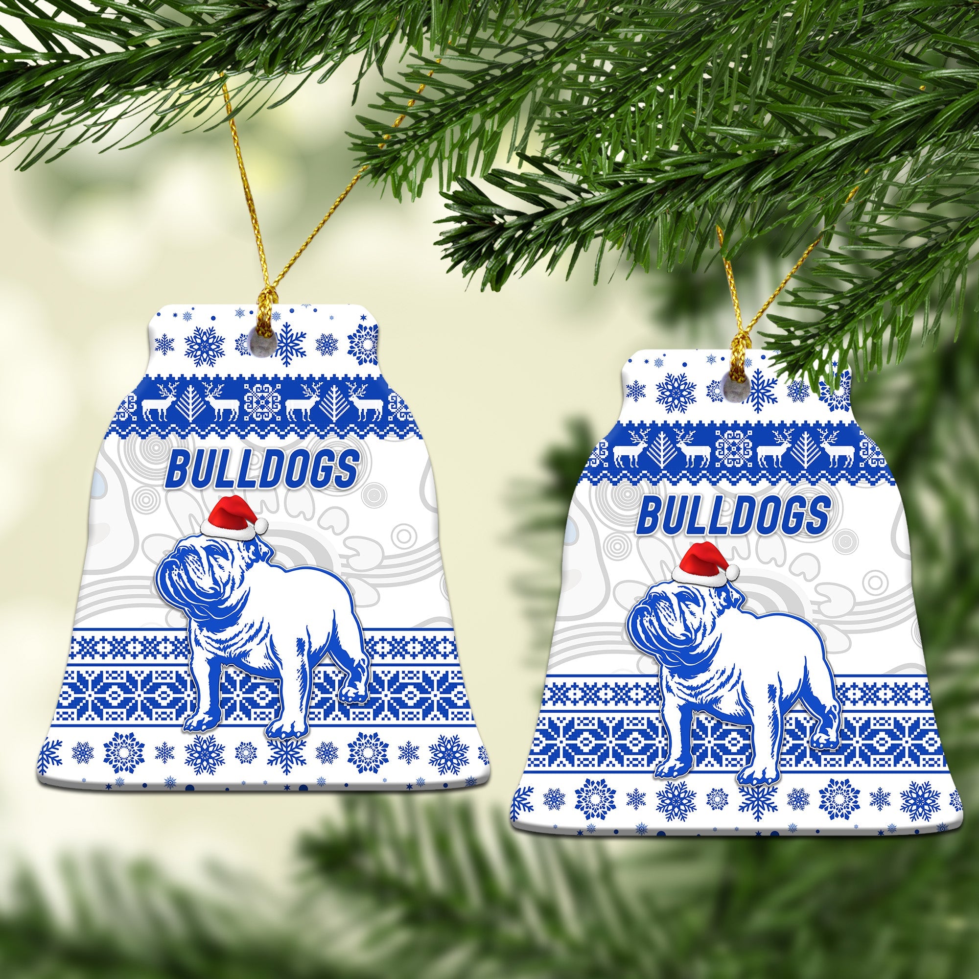 canterbury-bankstown-bulldogs-christmas-ornament-simple-style-white