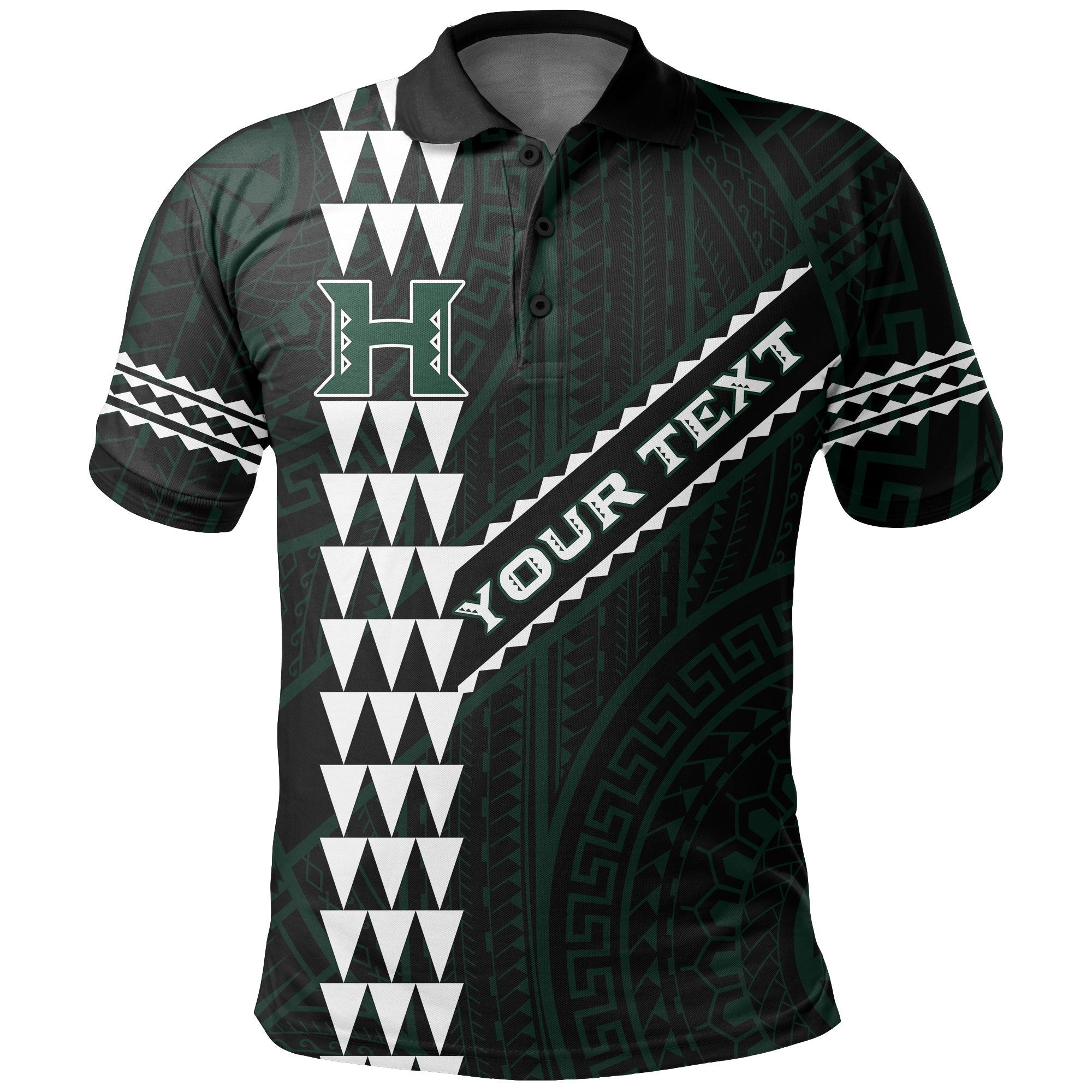 personalized-hawaii-kakau-warrior-polynesian-football-polo-shirt-black