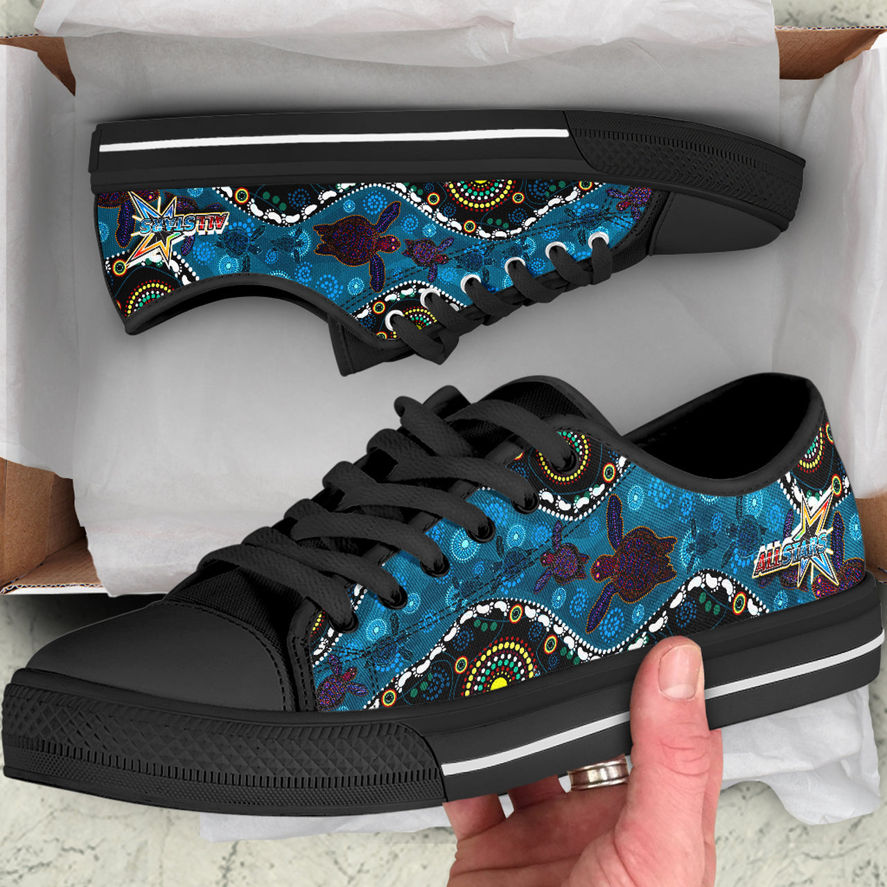 indigenous-all-stars-rugby-custom-low-top-shoes-dreamtime-turtle-with-aboriginal-patterns