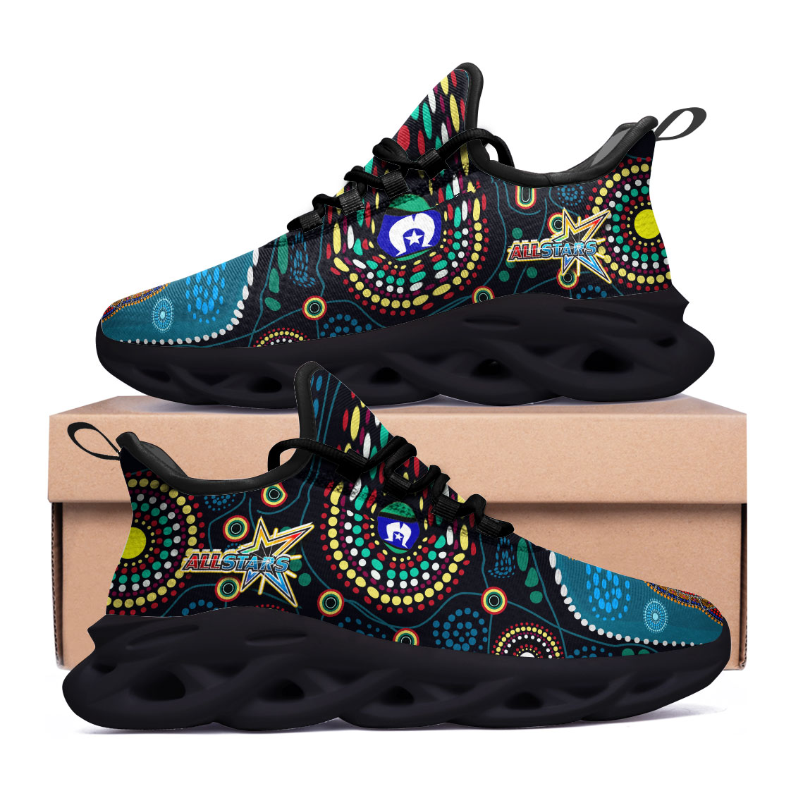 indigenous-all-stars-rugby-clunky-shoes-dreamtime-turtle-with-aboriginal-dot-painting-art-clunky-shoes