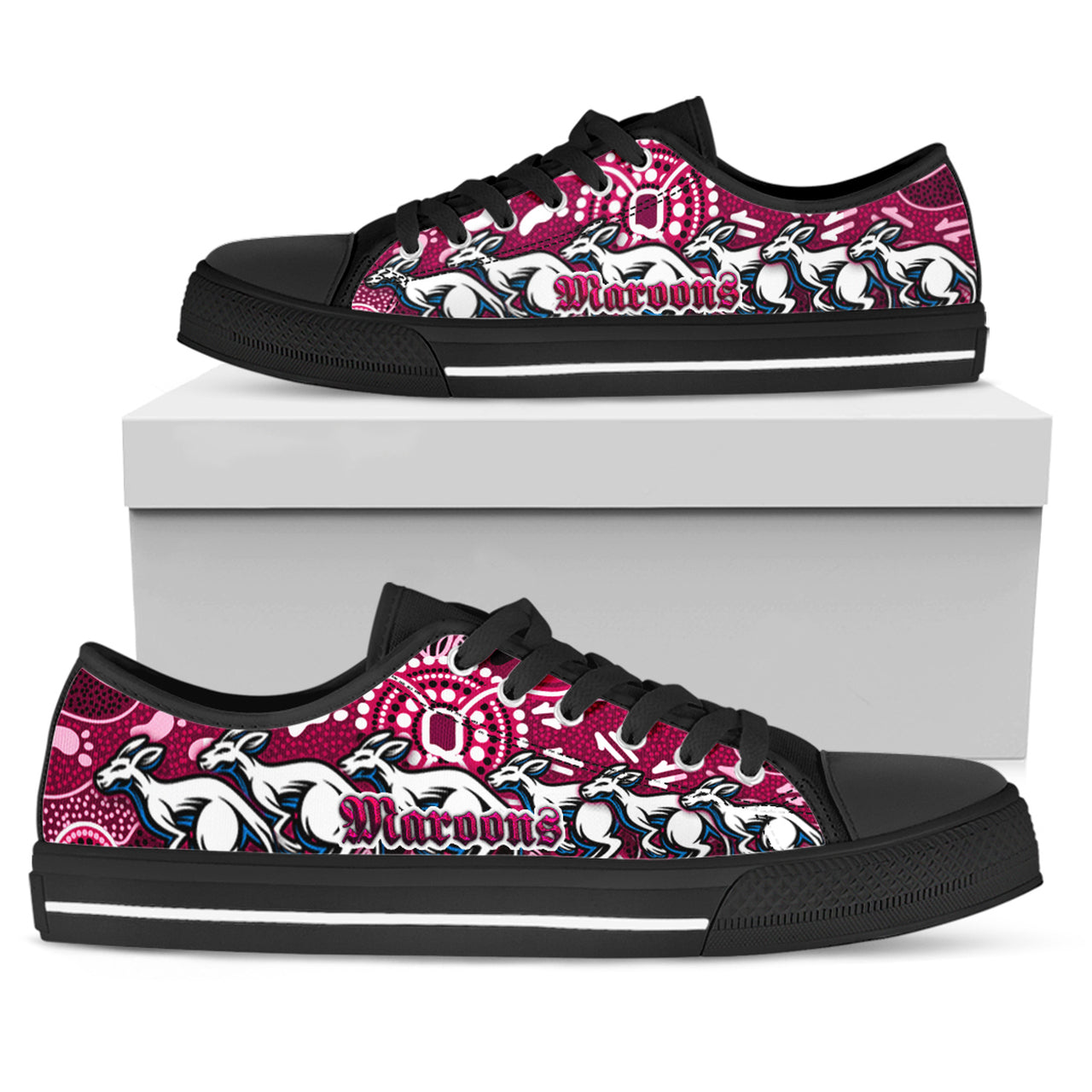 maroons-rugby-aboriginal-custom-low-top-shoes-the-cane-toads-with-indigenous-kangaroo