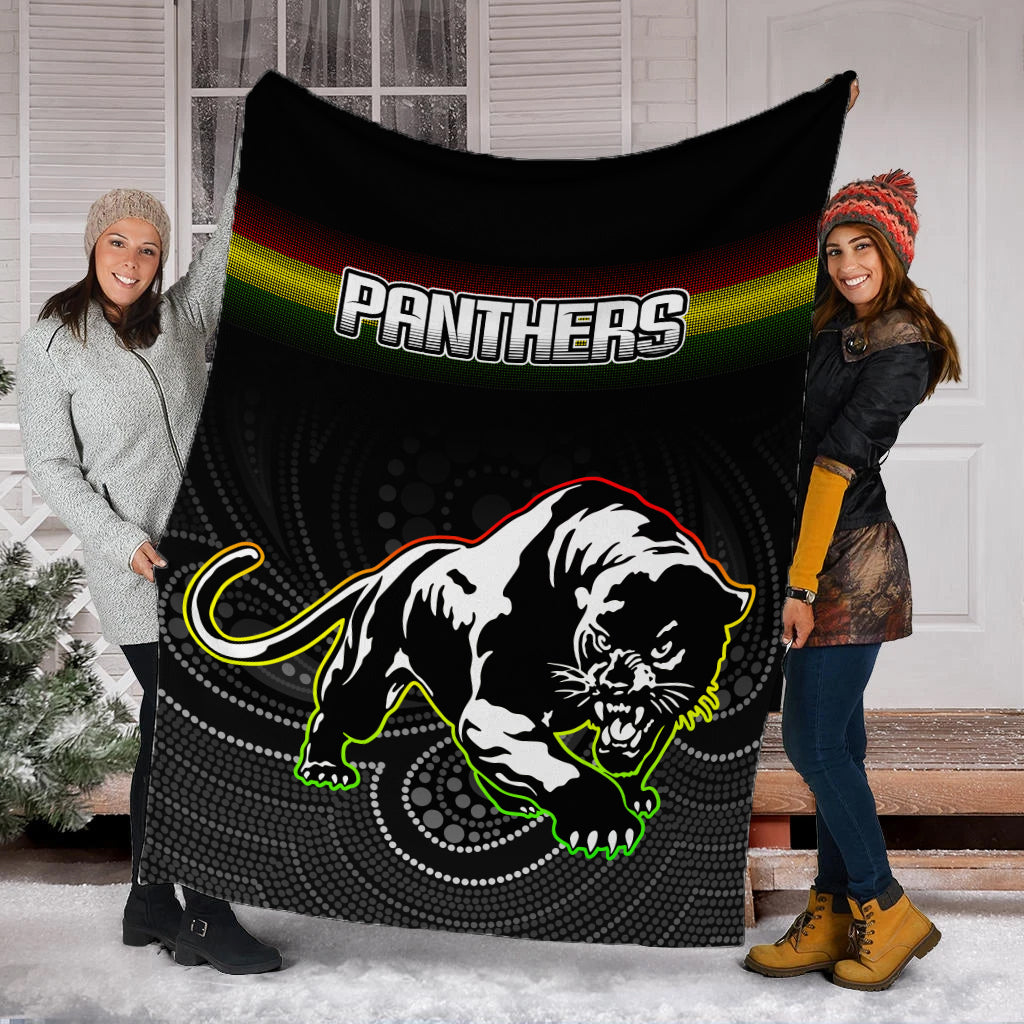 Black Panthers Rugby League Aboriginal Blanket - LT2