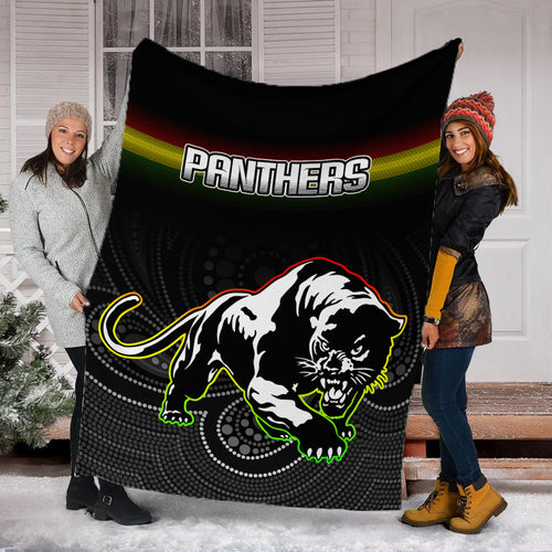 Black Panthers Rugby League Aboriginal Blanket - LT2