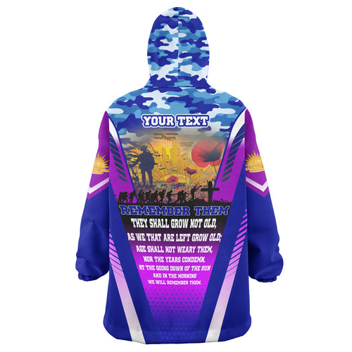 Australia Anzac Camo Snug Hoodie - Anzac Poem Lest We Forget Flag Oodie Blanket