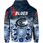 Carlton Blues ANZAC Zip Up And Pullover Hoodie Indigenous Vibes LT8