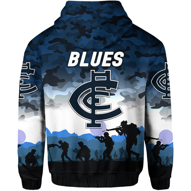 Carlton Blues ANZAC Zip Up And Pullover Hoodie Simple Style LT8