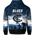 Carlton Blues ANZAC Zip Up And Pullover Hoodie Simple Style LT8