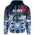 Carlton Blues ANZAC Zip Up And Pullover Hoodie Indigenous Vibes LT8
