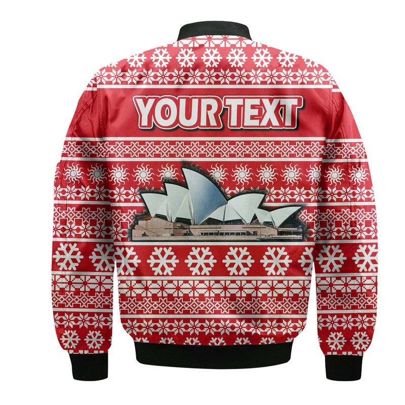 custom-personalised-australian-sydney-opera-house-christmas-vibe-with-aboriginal-dot-painting-style-bomber-jacket