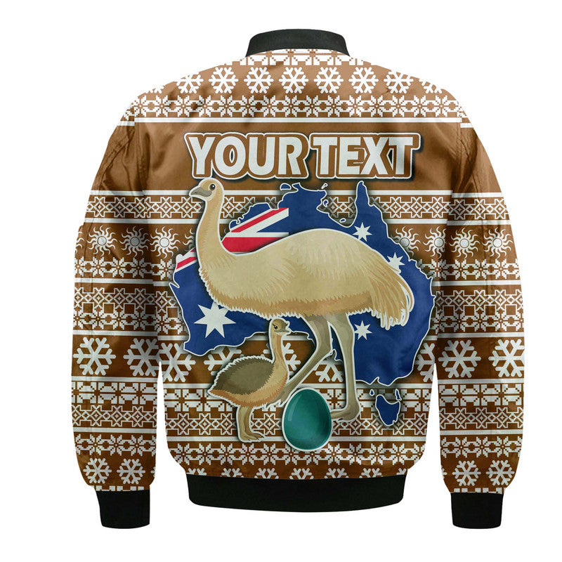 custom-personalised-australian-emu-christmas-vibe-with-aboriginal-dot-painting-style-bomber-jacket