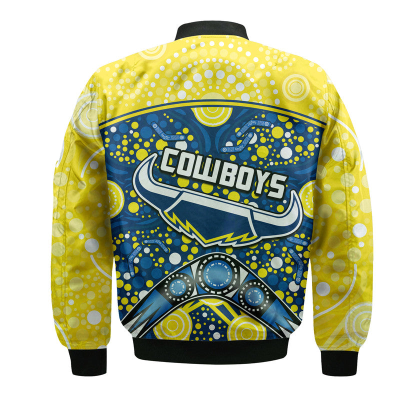 cowboys-rugby-bomber-jacket-boomerang-indigenous-dots
