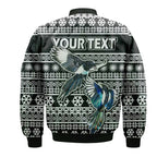 custom-personalised-australian-magpies-christmas-vibe-with-aboriginal-dot-painting-style-bomber-jacket