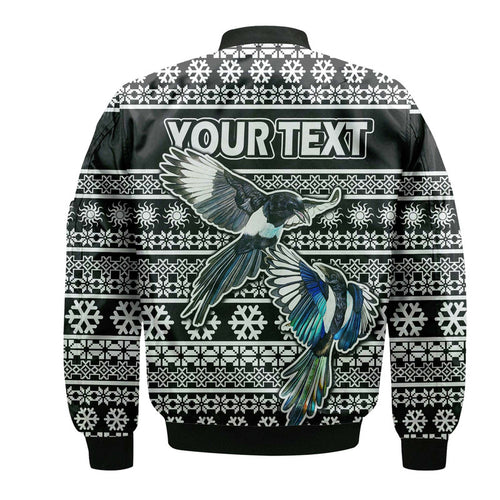 custom-personalised-australian-magpies-christmas-vibe-with-aboriginal-dot-painting-style-bomber-jacket