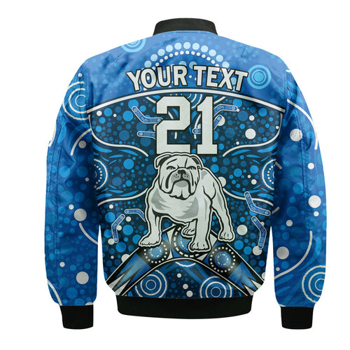 custom-personalised-bulldogs-rugby-bomber-jacket-boomerang-indigenous-dots