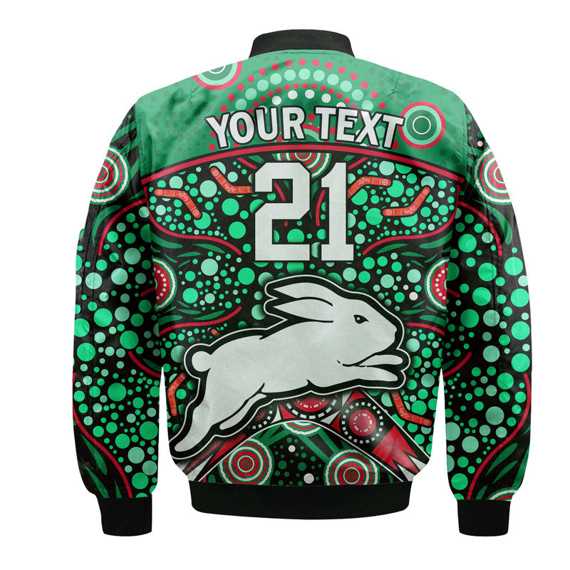 custom-personalised-south-sydney-indigenous-rabbitohs-dot-art-style-bomber-jacket