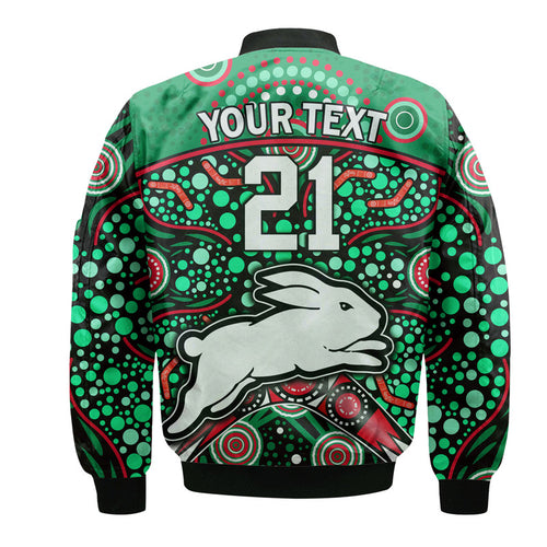 custom-personalised-south-sydney-indigenous-rabbitohs-dot-art-style-bomber-jacket