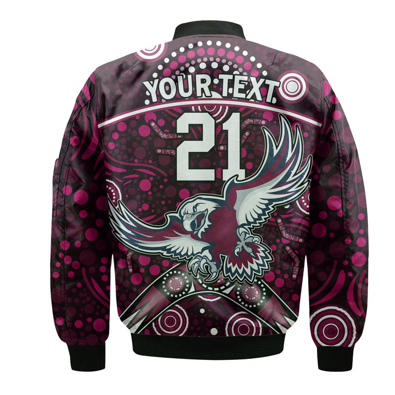 custom-personalised-sea-eagles-rugby-bomber-jacket-boomerang-indigenous-dots