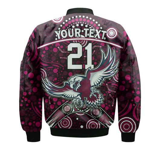 custom-personalised-sea-eagles-rugby-bomber-jacket-boomerang-indigenous-dots