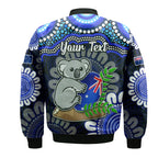 custom-personalised-australia-koala-aboriginal-bomber-jacket-koala-hugging-rugby-ball-blue