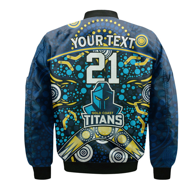 custom-personalised-titans-rugby-bomber-jacket-boomerang-indigenous-dots