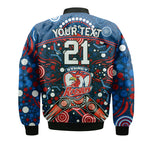 custom-personalised-roosters-rugby-bomber-jacket-boomerang-indigenous-dots