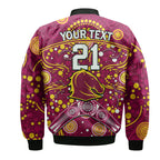 custom-personalised-broncos-rugby-bomber-jacket-boomerang-indigenous-dots