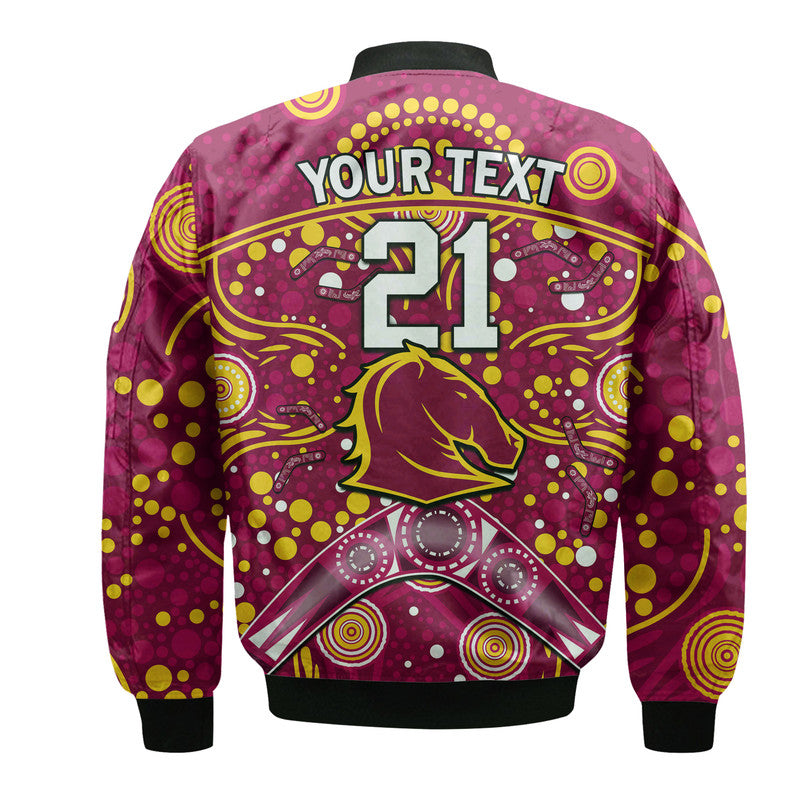 custom-personalised-broncos-rugby-bomber-jacket-boomerang-indigenous-dots