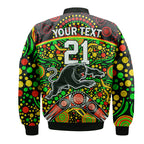 custom-personalised-panthers-rugby-bomber-jacket-boomerang-indigenous-dots
