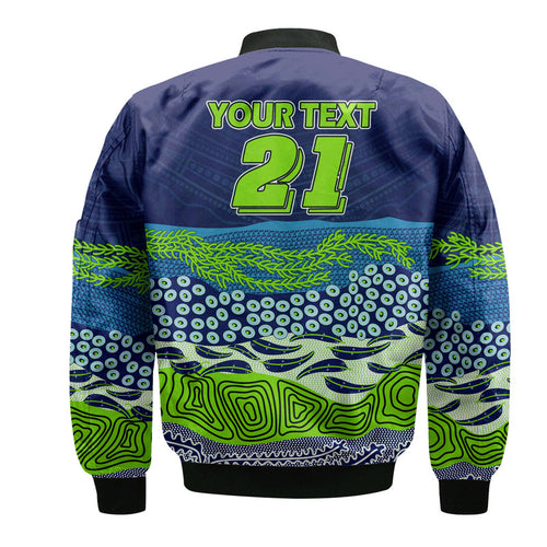 custom-text-and-number-canberra-the-green-machine-raiders-boomerang-indigenous-bomber-jacket