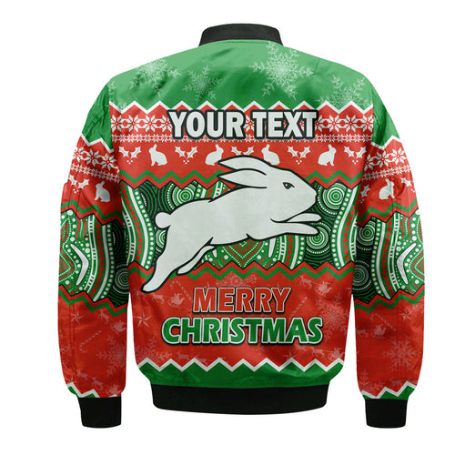 custom-personalised-south-sydney-rabbitohs-aboriginal-christmas-vibe-bomber-jacket