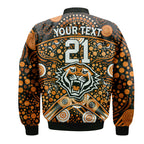 custom-personalised-wests-tigers-rugby-bomber-jacket-boomerang-indigenous-dots