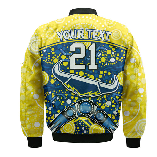 custom-personalised-cowboys-rugby-bomber-jacket-boomerang-indigenous-dots