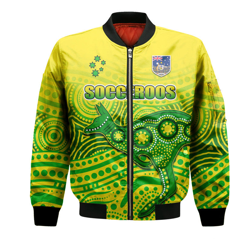 custom-personalised-australia-aboriginal-soccer-bomber-jacket-kangaroo-socceroos-art-style