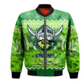 custom-personalised-canberra-the-green-machine-raiders-aboriginal-christmas-vibe-bomber-jacket