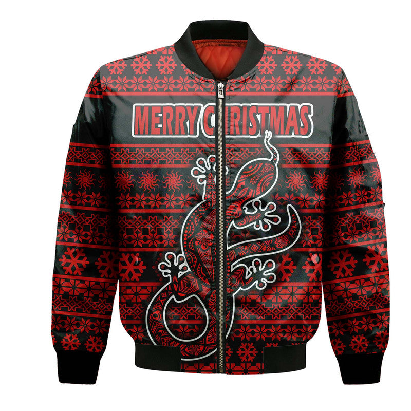 custom-personalised-australian-lizard-christmas-vibe-with-aboriginal-dot-painting-style-bomber-jacket