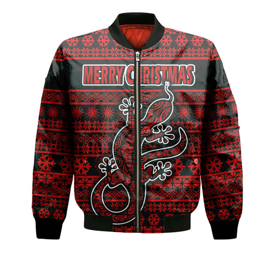 custom-personalised-australian-lizard-christmas-vibe-with-aboriginal-dot-painting-style-bomber-jacket