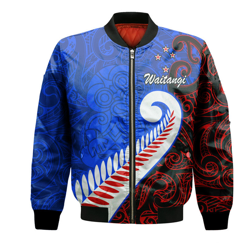 custom-personalised-waitangi-day-bomber-jacket-aotearoa-hei-tiki-silver-fern