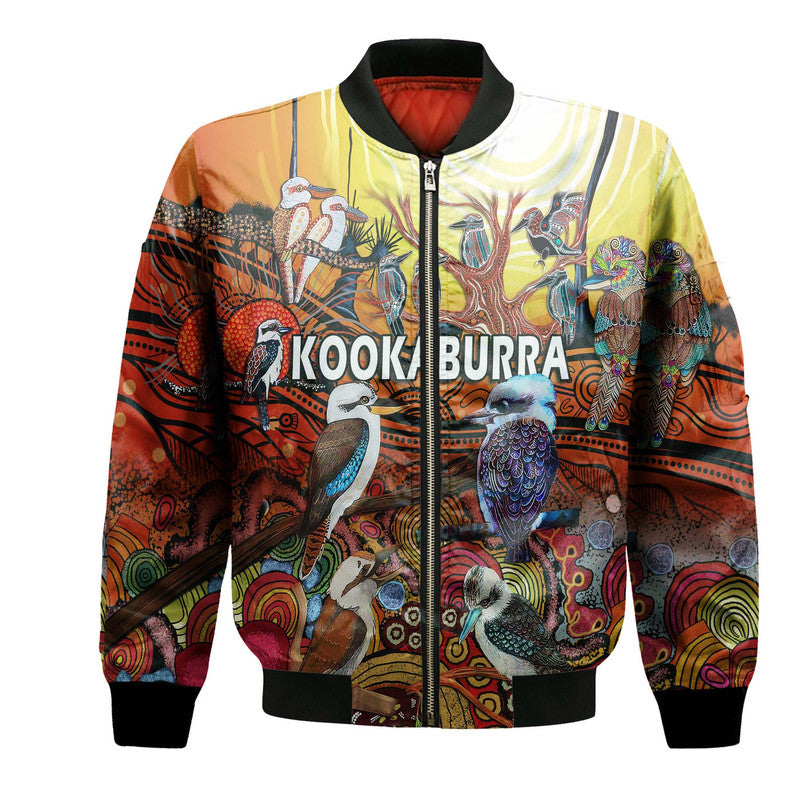 custom-personalised-australia-kookaburra-dreaming-aboriginal-arty-style-bomber-jacket