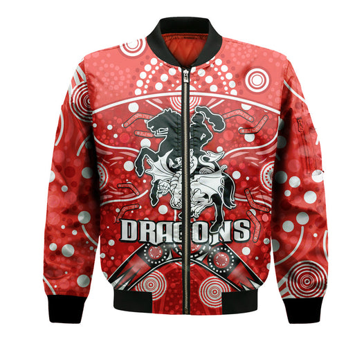 custom-personalised-dragons-rugby-bomber-jacket-boomerang-indigenous-dots