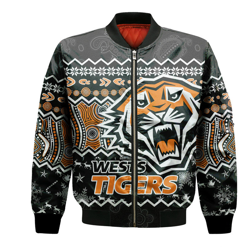 custom-personalised-wests-tigers-aboriginal-christmas-vibe-black-version-bomber-jacket