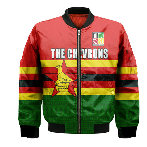 custom-personalised-the-chevrons-cricket-mix-zimbabwe-flag-and-indigenous-pattern-bomber-jacket