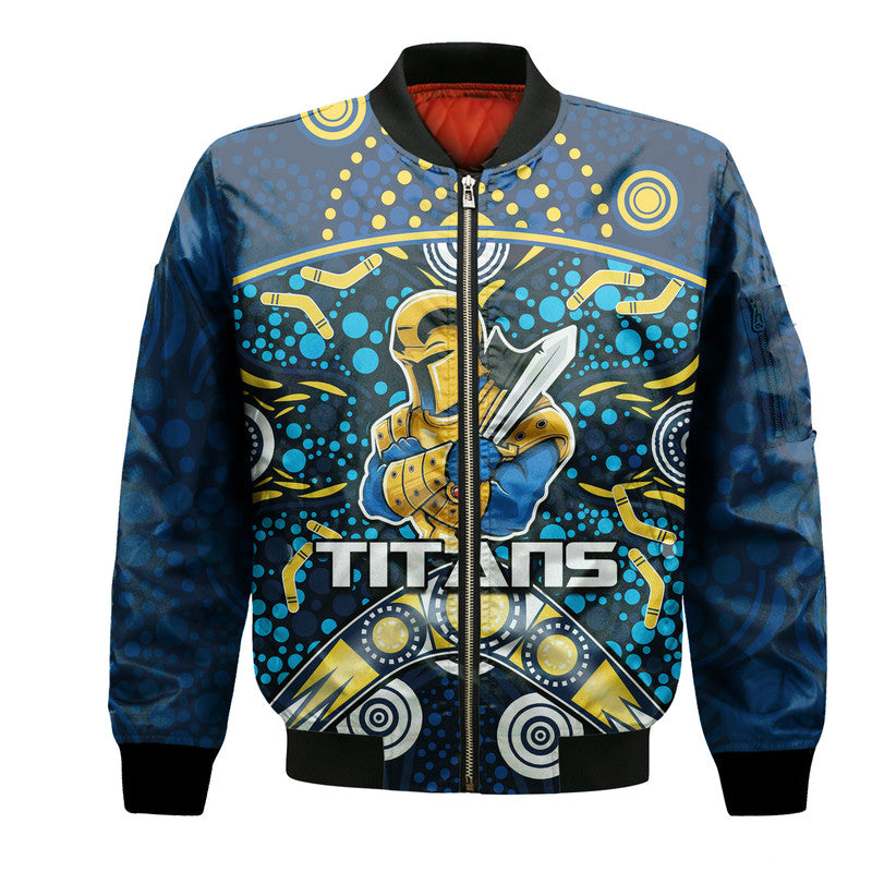 custom-personalised-titans-rugby-bomber-jacket-boomerang-indigenous-dots