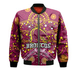 custom-personalised-broncos-rugby-bomber-jacket-boomerang-indigenous-dots