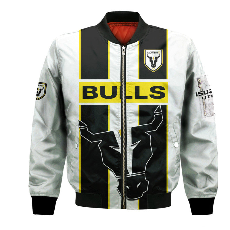 custom-personalised-macarthur-soccer-bomber-jacket-bulls-mascot