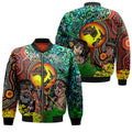 Australia Aboriginal Kangaroo Combine New Zealand Maori Kiwi Bird Bomber Jacket - LT2
