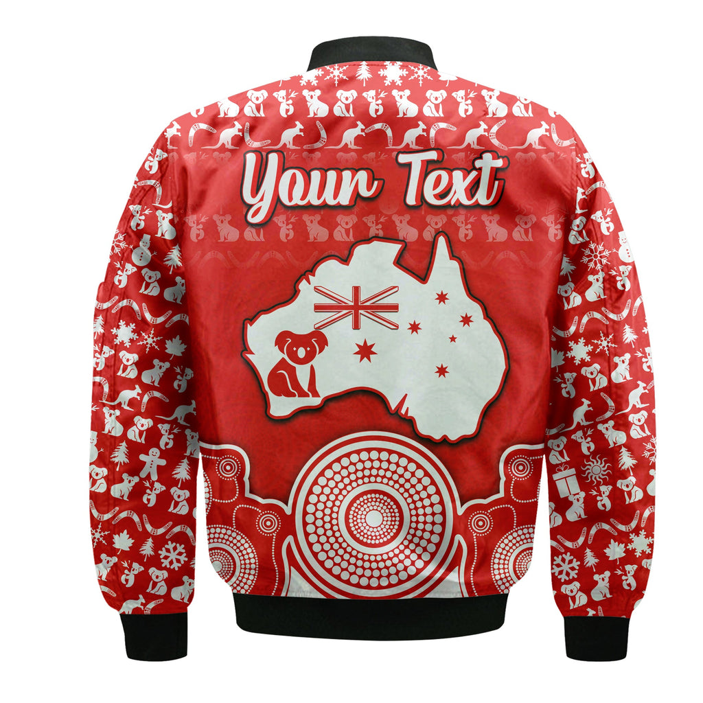 custom-personalised-australian-koala-christmas-vibe-with-aboriginal-dot-painting-style-no1-bomber-jacket