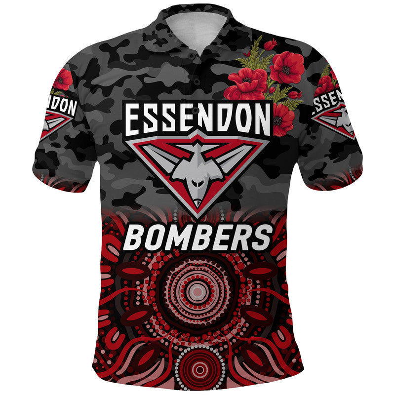 custom-personalised-essendon-bombers-anzac-polo-shirt-indigenous-vibes-black
