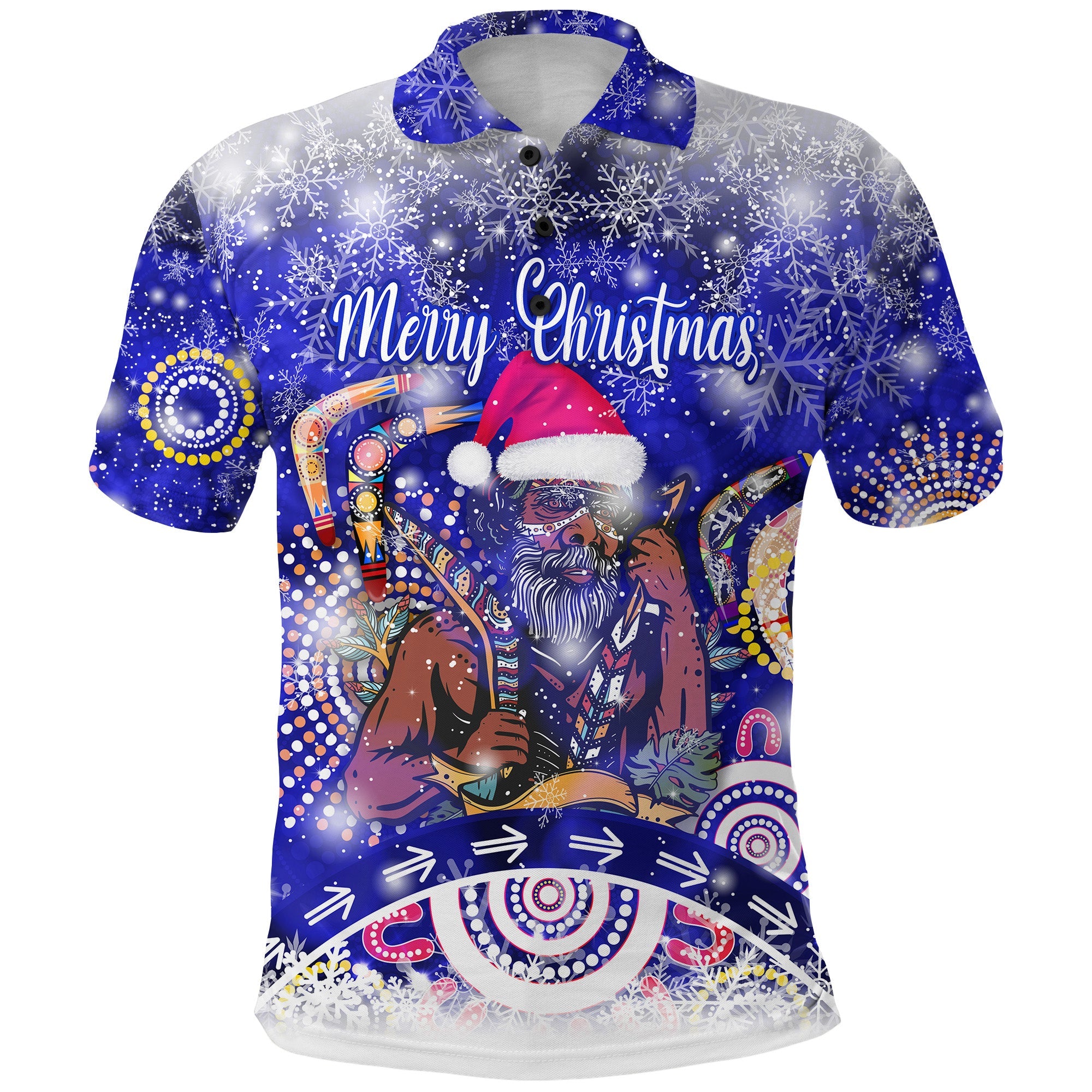 custom-personalised-australian-boomerang-indigenous-vibes-christmas-polo-shirt-original-style-blue