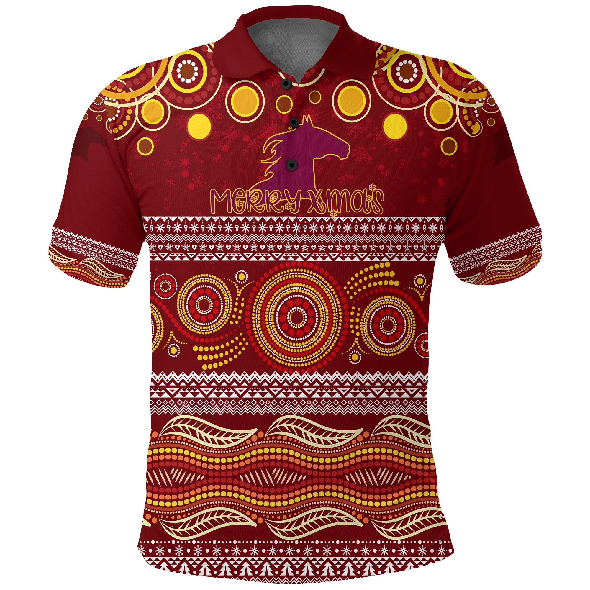 broncos-christmas-red-aboriginal-art-polo-shirt